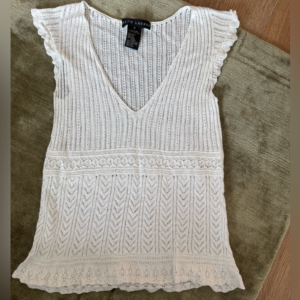 Ralph Lauren White Linen Women's Top